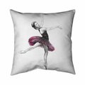 Fondo 26 x 26 in. Small Pink Ballerina-Double Sided Print Indoor Pillow FO2794590